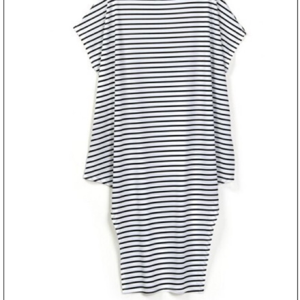 Black and white Asymmetric dress DR104 - Picture 4 of 4