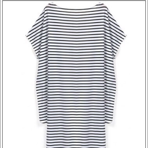 Black and white Asymmetric dress DR104 - Picture 3 of 4