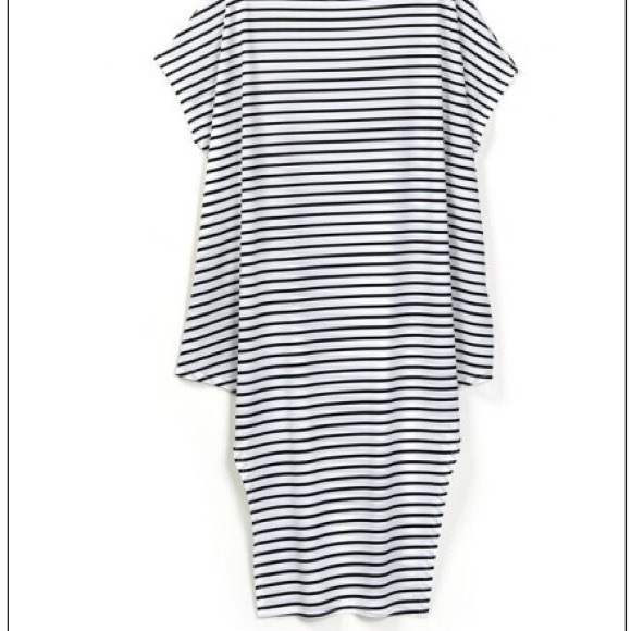 Black and white Asymmetric dress DR104 - Picture 4 of 4