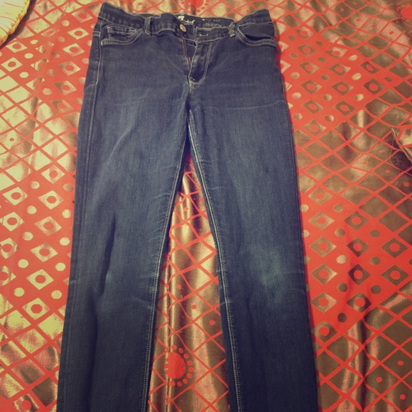 7 for mankind high waist skinny jeans dark wash