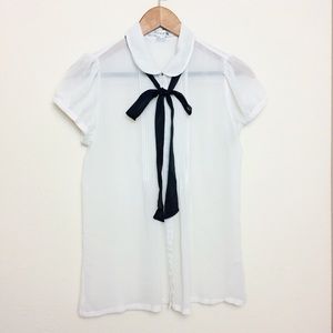 White lightweight Button Down Top