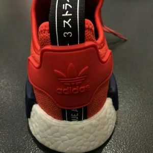 a pair of  orange shoes