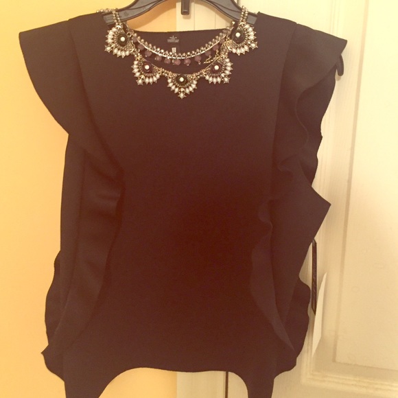 Beautiful ruffled black top