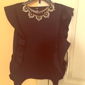 Beautiful ruffled black top