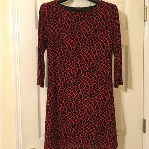 NWT red and black printed dress