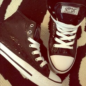 Black Sequin High Top Chucks