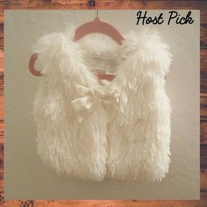 Host Pick!!! Ivory faux fur vest