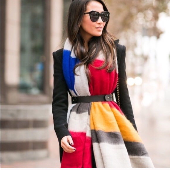 Zara striped blanket scarf