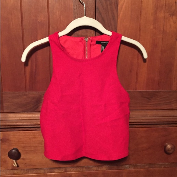 Red crop top
