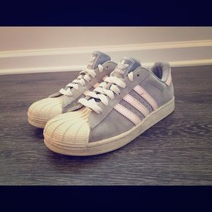 Gray/Light Pink Adidas Superstar Sneaker