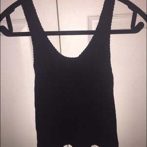 Black Embroidered Tank Top