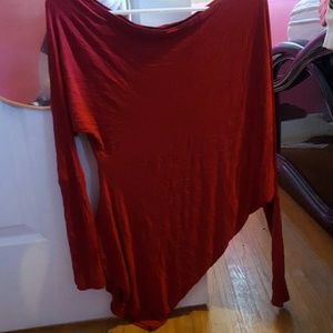Red off shoulder guess shirt