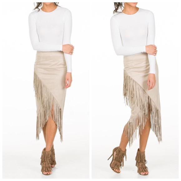 ❌❌❌❌ 🆕 Olivaceous Fringe Boho Skirt - Picture 2 of 7