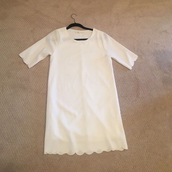 White Scalloped Dress