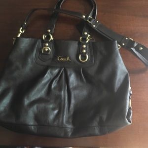 Genuine brown leather Coach Tote