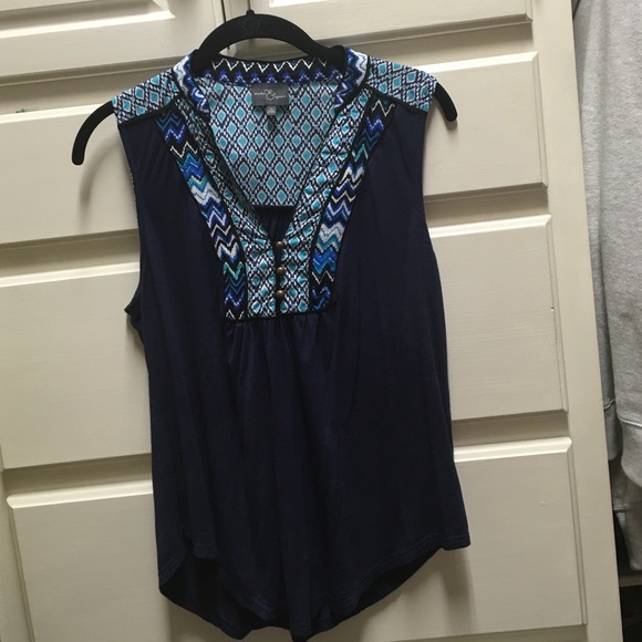Navy sleeveless top