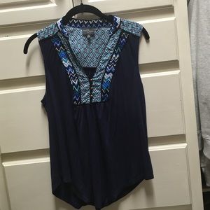 Navy sleeveless top
