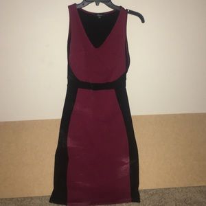 Burgundy and black dress