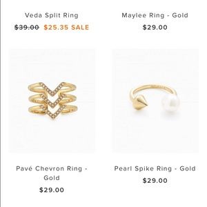 Stella & Dot Pave Chevron Ring Gold