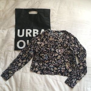 Urban Outfitters Floral Cropped Shirt