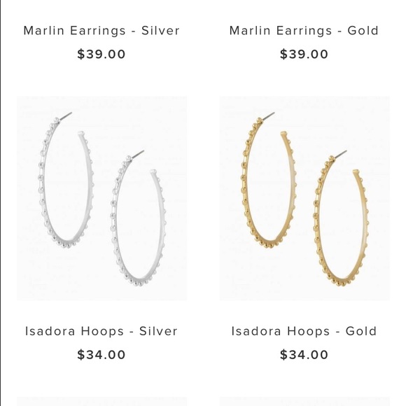 Stella & Dot Isadora Hoops Silver