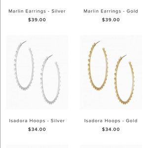 Stella & Dot Isadora Hoops Silver