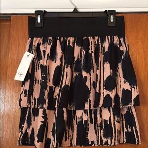 Aqua Layered Silk Skirt