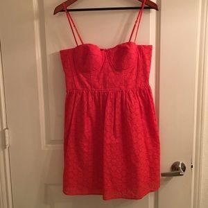 Victoria's Secret coral eyelet mini dress