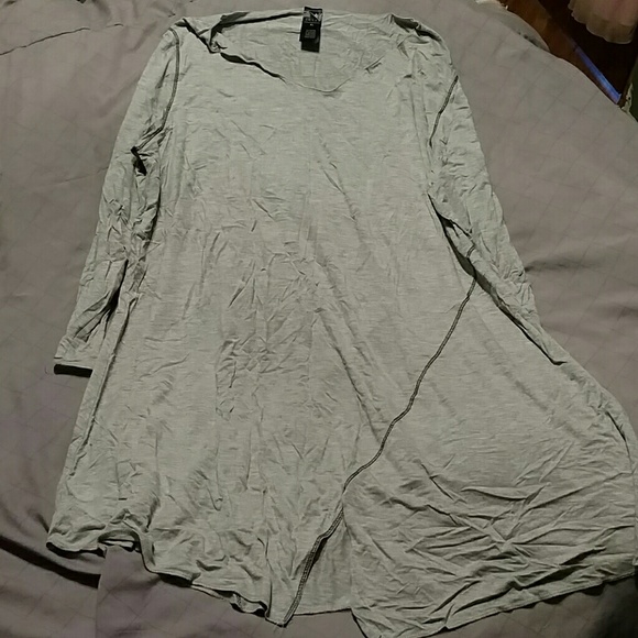 Grey split hem tunic