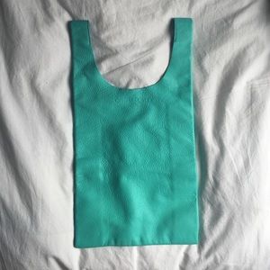 Turquoise Cynthia Rowley for Baggu leather shopper