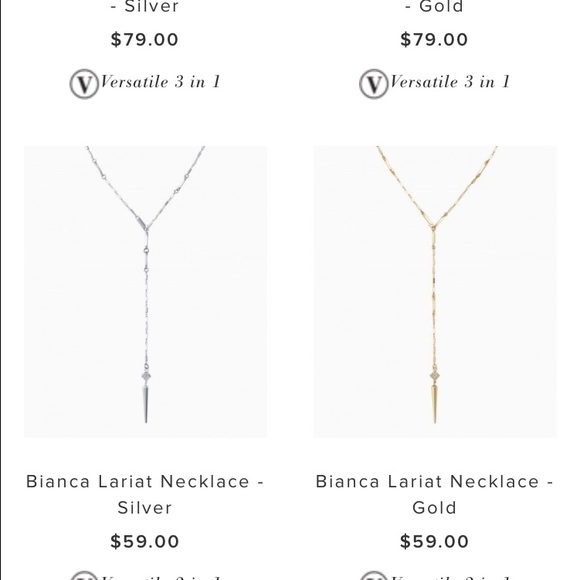 Stella & Dot Bianca Lariat Necklace Gold