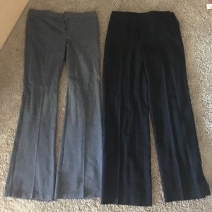 Dress pants: loft size 6 and bcbg size 8.