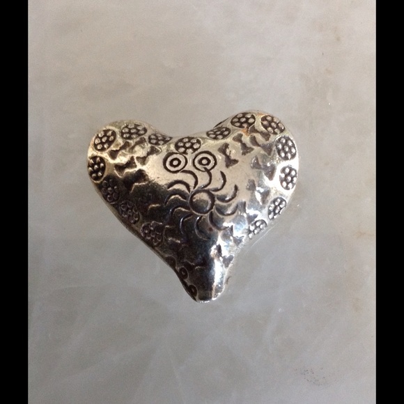 Sterling silver puffed heart beads-2