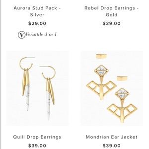 Stella & Dot Mondrian Ear Jacket Gold