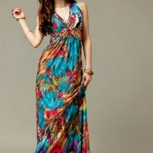 Fun colorful halter dress