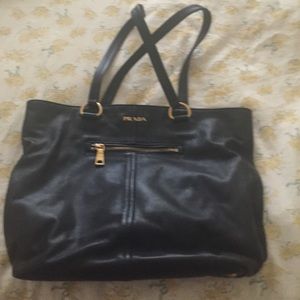Leather Prada tote