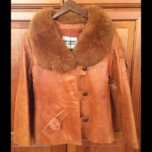 Brown leather jacket