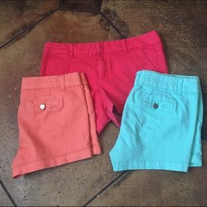 Coral/peach/mint shorts from Francesca's.3 for $15