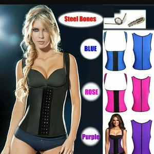STEEL BONING LATEX VEST CORSET WAIST TRAINER