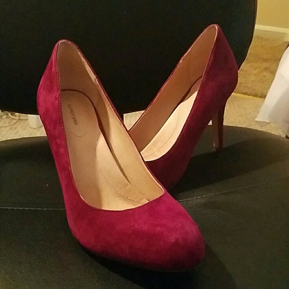 Purple suede heels