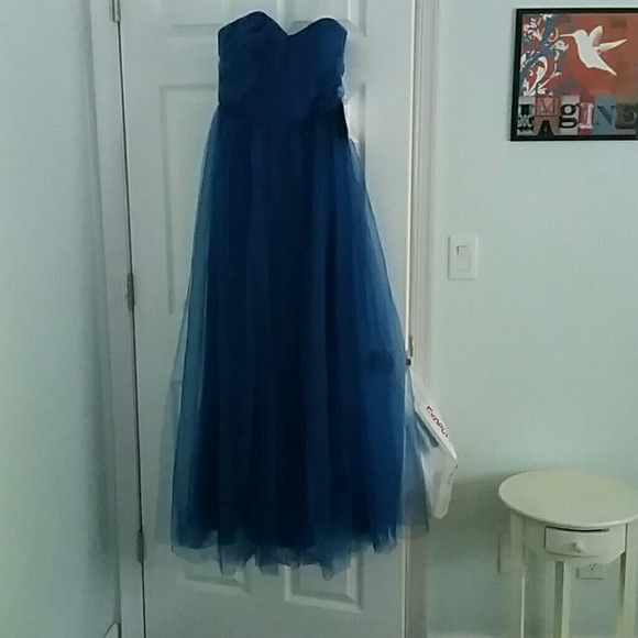 Brand new, never worn blue gown by Lan Ting