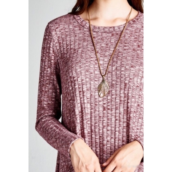 Mauve Round Neck Tunic Dress - Picture 3 of 4