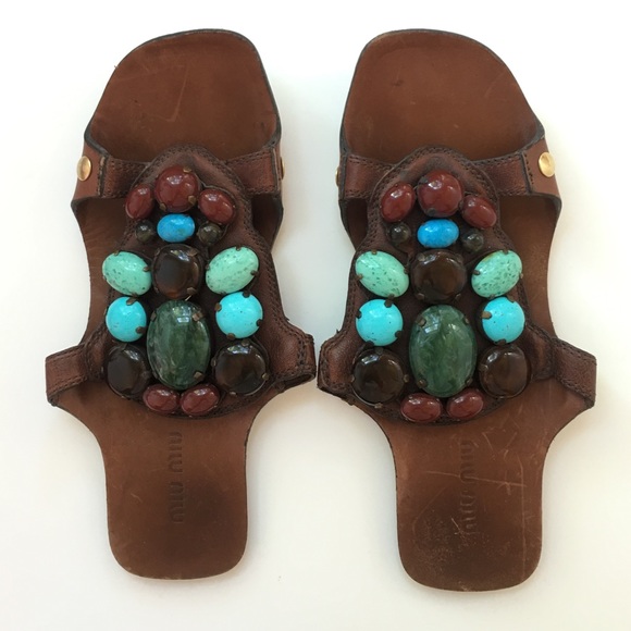 Vintage Miu Miu turquoise sandals from c. 2005