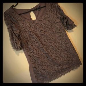 Lilac lace front top