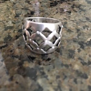 Silver tone ring size 8