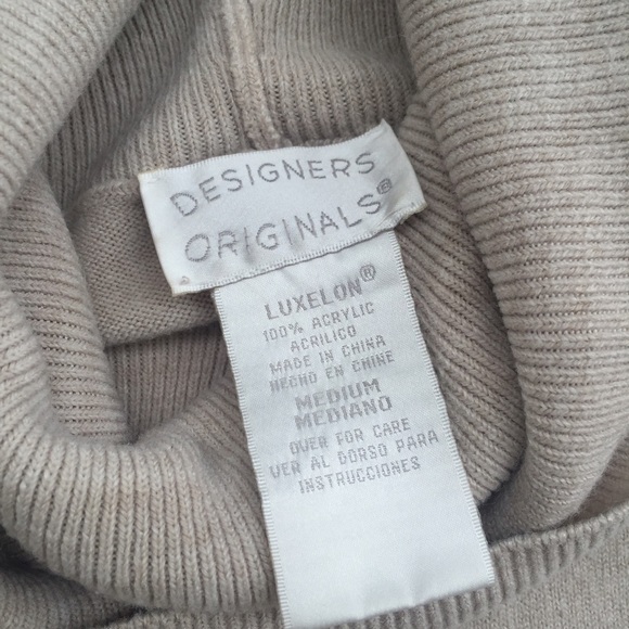 Designers Originals Sweaters - Designers Originals Beige Sleeveless Turtleneck Designers Originals Sweaters - Designers Originals Beige Sleeveless Turtleneck