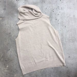 Designers Originals Sweaters - Designers Originals Beige Sleeveless Turtleneck Designers Originals Sweaters - Designers Originals Beige Sleeveless Turtleneck