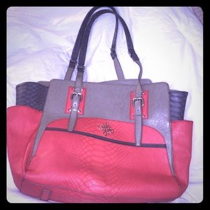 Simply Vera wang coral and grey handbag