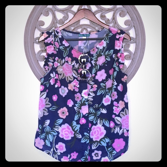 Pim + Larkin Floral Tank Top, Large