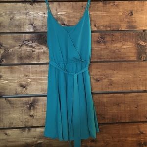 Forever 21 teal wrap dress with button closure